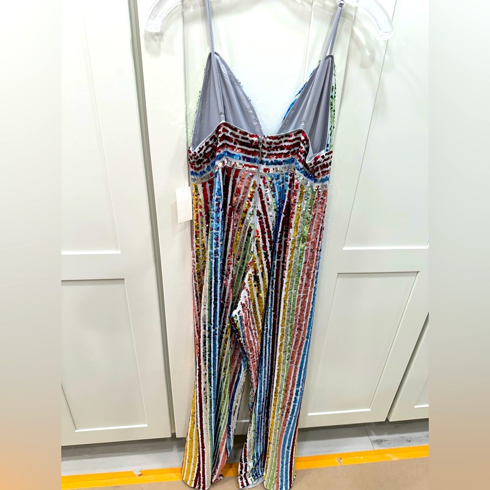 Multi color sequin tank top jumpsuit.  New with tags.